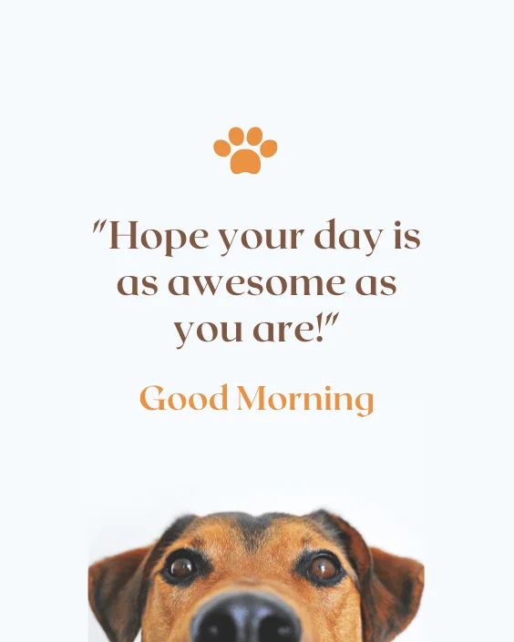 Good Morning Dog with Quotes Image